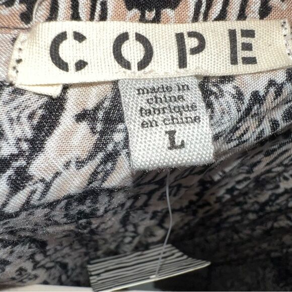 Urban Outfitters COPE Mini Long Sleeve Dress w/Black/Beige/ White Abstract Print - Picture 10 of 11